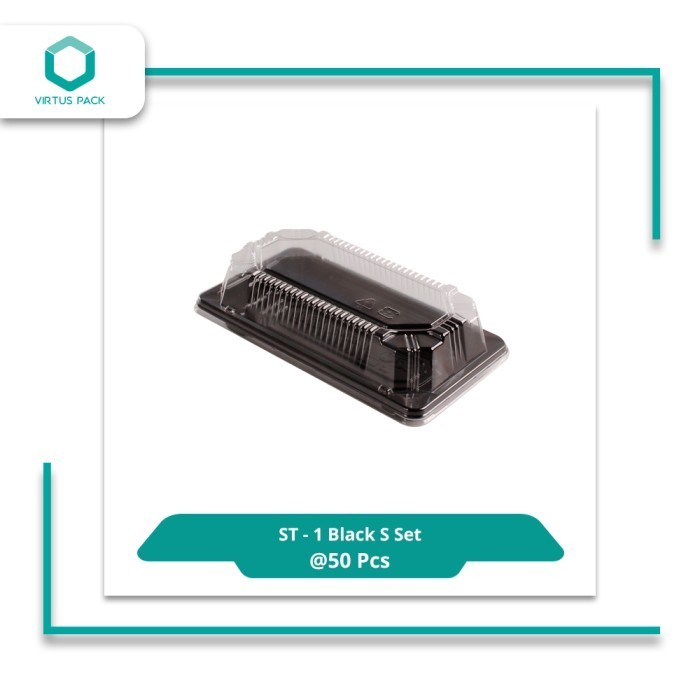

TERMURAH Virtuspack / Mika Sushi / Sushi Tray / ST-1 Black S-Set/ 50 pcs