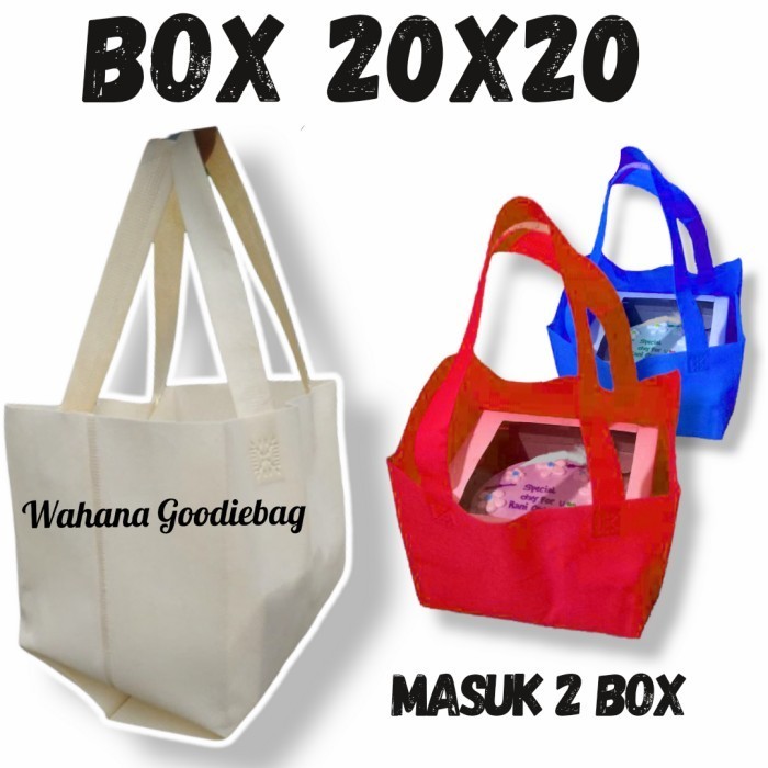 

SALE tas spunbond polos ukuran 20x20 semi box 12tas