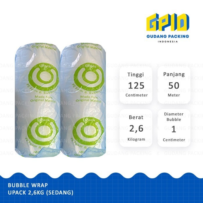 

PROMO (GOSEND/GRAB) U-PACK - Bubble Wrap Warna Hitam / Bening 125cm x 50 m