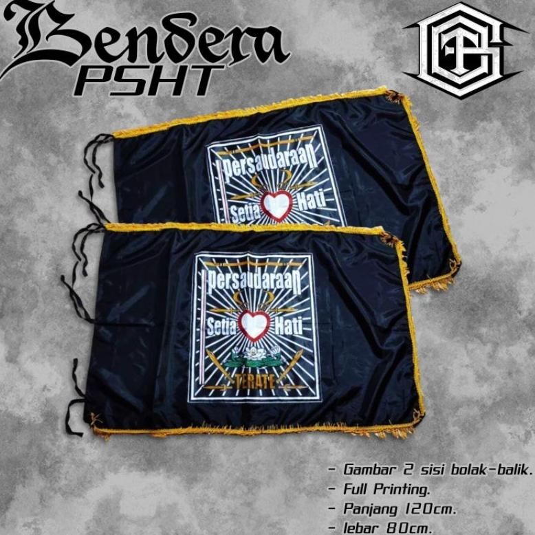 PROMOOO BENDERA 2 SISI PSHT BENDERA SH TERATE BENDERA PSHT TERATE FULL PRINTING PANJI PSHT TERATE