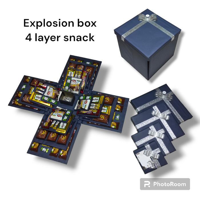 

DISKON explosion box snack 4 layer hadiah kekinian suprise box,box kejutan
