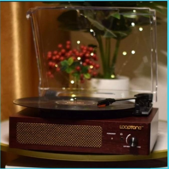 Merli Looptone Vinyl Player Wood Design Piringan Hitam