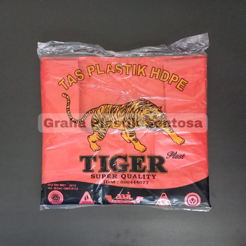 

HOT SALE Kantong Plastik Kresek Merah Merk Tiger Ukuran 28, 35, 40cm