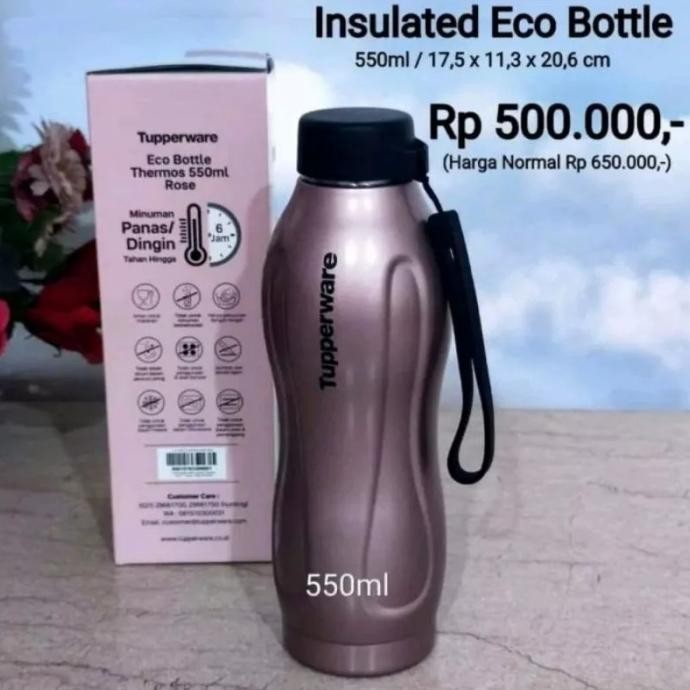 Tupperware eco bottle stainless steel 875ml botol minum