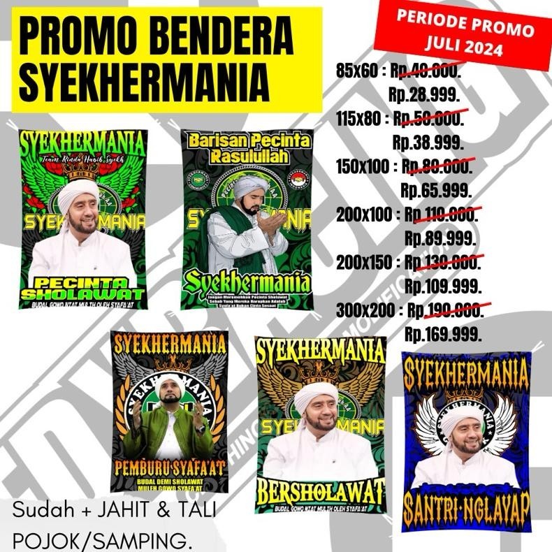PROMOOO READY STOCK SIAP KIRIM PROMO JUMBO 300X200 | BENDERA SYEKHERMANIA 200X300 BENDERA SYEKHERMAN