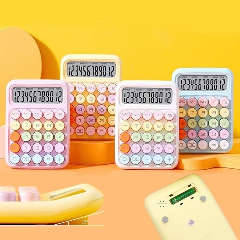 

BISA COD kalkulator korea dopamin warna pastel lucu 12 digit tombol mekanik kalkulator kawaii sekolah kantor peralatan alat tulis kantor pink kuning biru kawai hadiah cewek saku kue meja kecil mini portable be-120
