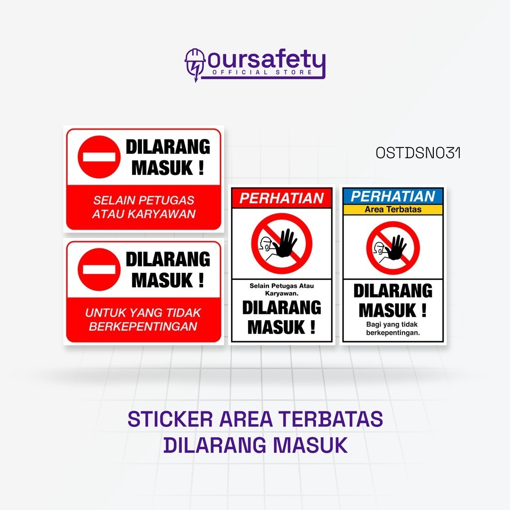 

Stiker AREA TERBATAS DILARANG MASUK - Label Peringatan Akses Terbatas