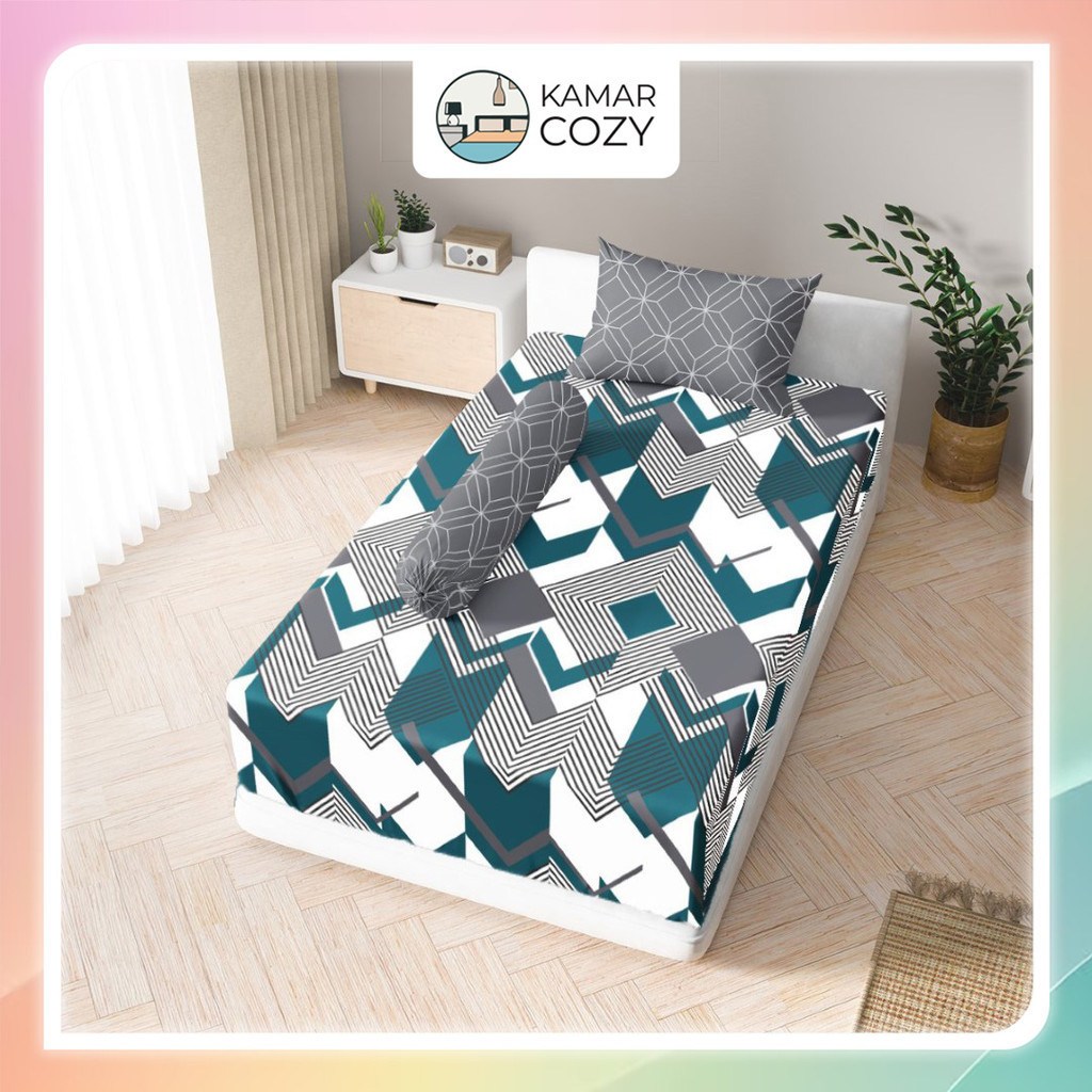 Sprei Kintakun Set Fitted Single 90x200 / 100x200 / 120x200 Zelinda Dluxe Aesthetic Tinggi 25 cm Est