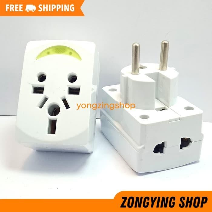 STEKER T-SERBAGUNA + LAMPU SHUKAKU STOP KONTAK COLOK OPER KAKI 3 MULTI ZONGYING SHOP PRODUK TERBAIK