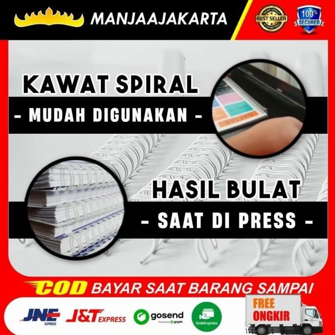 

KAWAT SPIRAL 3/8 PUTIH A4 NOMOR 6 - RING SPIRAL KAWAT JILID BUKU MURAH