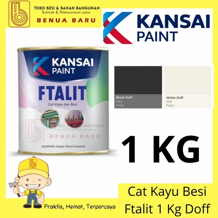 Produk Cat Ftalit 1 kg White Doff Black Doff / Cat kayu dan besi Ftalit 1 kg