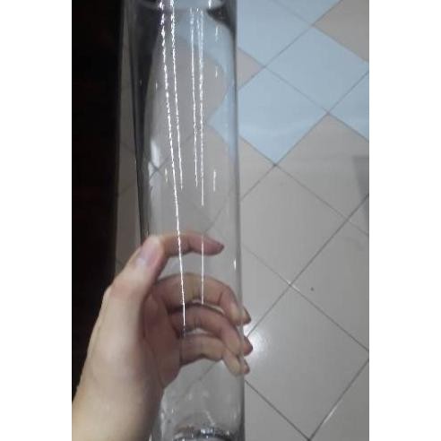 Vas Bunga Kaca Tinggi 30 Cm Diameter 6 Cm Kaca Tebal Elegan Pot Bunga