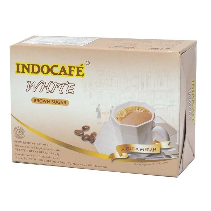 S13760 INDOCAFE WHITE BROWN SUGAR KOPI INSTANT 5`S X 21GR KTK MAJU BERSAMA (20251206)