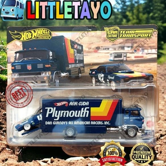 HOTWHEELS TEAM TRANSPORT 70 PLYMOUTH AAR CUDA SAKURA SPRINTER - TRUCK DEREK TOWING PREMIUM ORIGINAL 