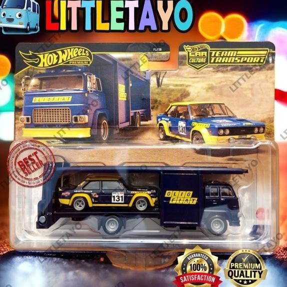 HOTWHEELS TEAM TRANSPORT FIAT 131 ABARTH SECOND STORY LORRY TRUCK DEREK TOW TOWING PREMIUM ORIGINAL 