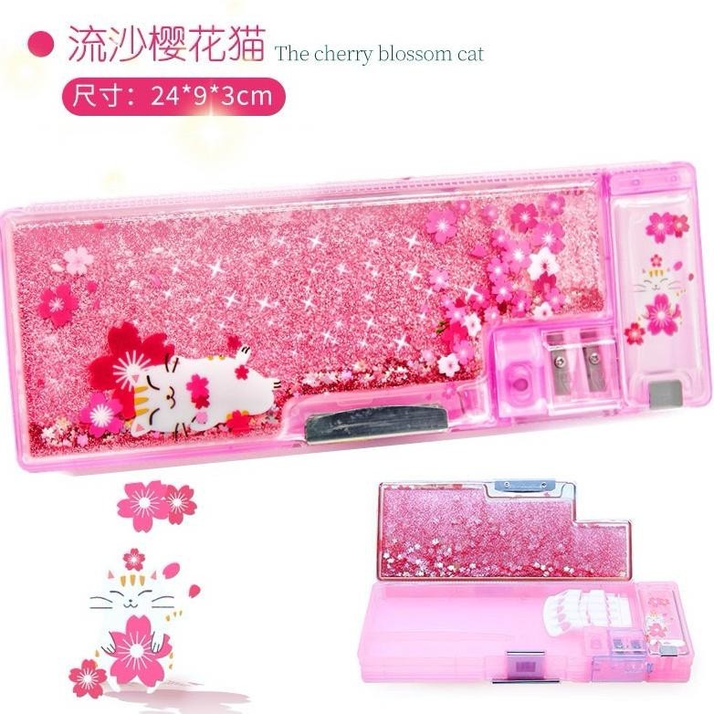 

PROMO Kotak Pensil Magnet Glitter Air / Tempat Pensil karakter 2 sisi Ew64