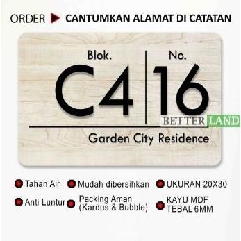TERBARU PAPAN NOMOR RUMAH / PLAT ALAMAT BLOK MOTIF KAYU DEKORASI RUMAH ESTETIK 