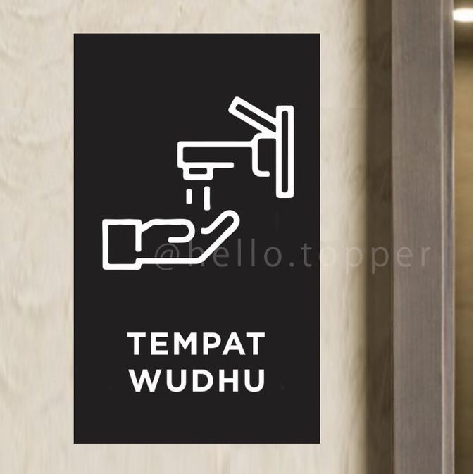 

Sign Tempat Wudhu Acrylic Modern 15x25 | Sign Board Acrylic