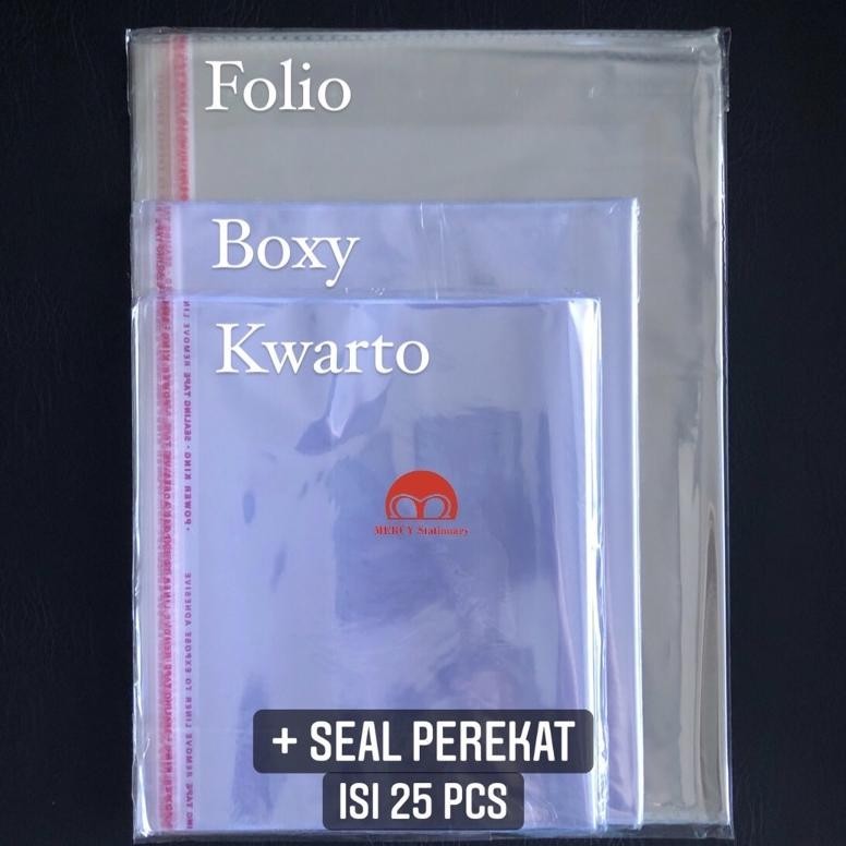 

Original 25 Pc - Sampul Buku Plastik Opp + Perekat Seal King - Book Cover Lks Kwarto Boxy Folio
