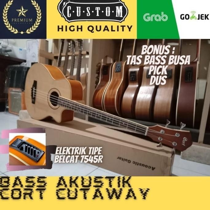 Gitar Bas Bass Akustik Elektrik Cort