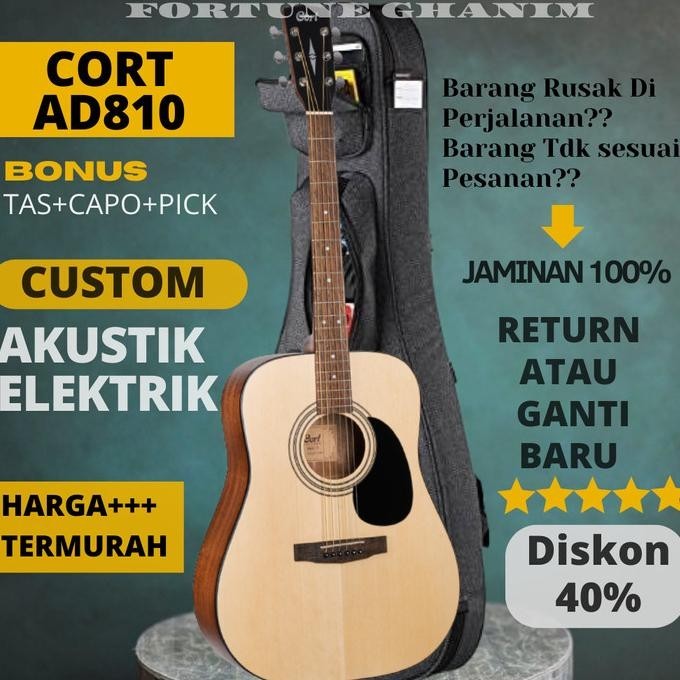 Gitar Akustik Elektrik Cort Ad810 Ad 810 Equalizer 7545R Custom High