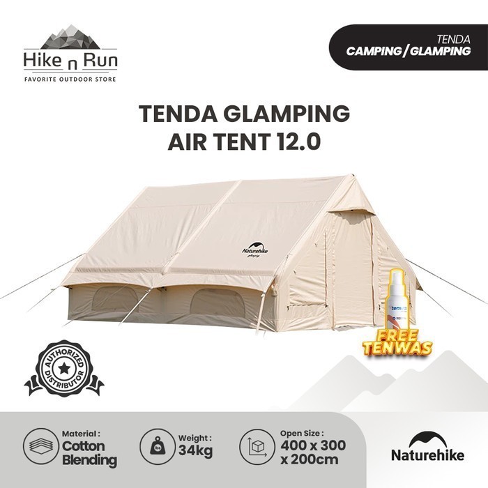 PERLENGKAPAN CAMPING Tenda Camping Naturehike NH20ZP010 Inflatable Air Pole Tent 12.0