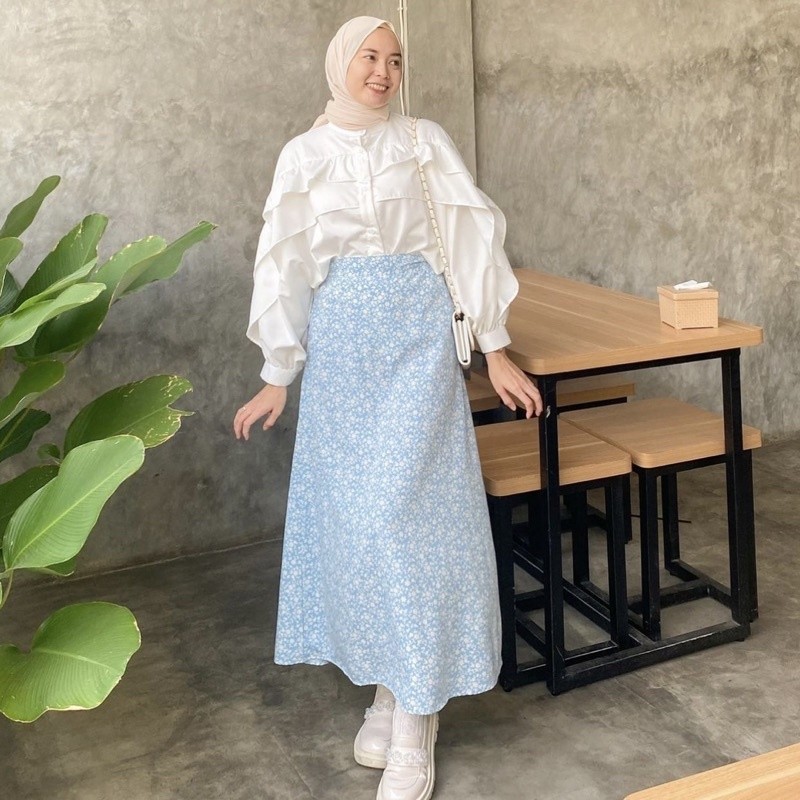 Buls Waita Hangout Atasn Kameja Wania Buju Krmeja Korea Blouse Style Bluse Blushe Masa Kini Kemeja W
