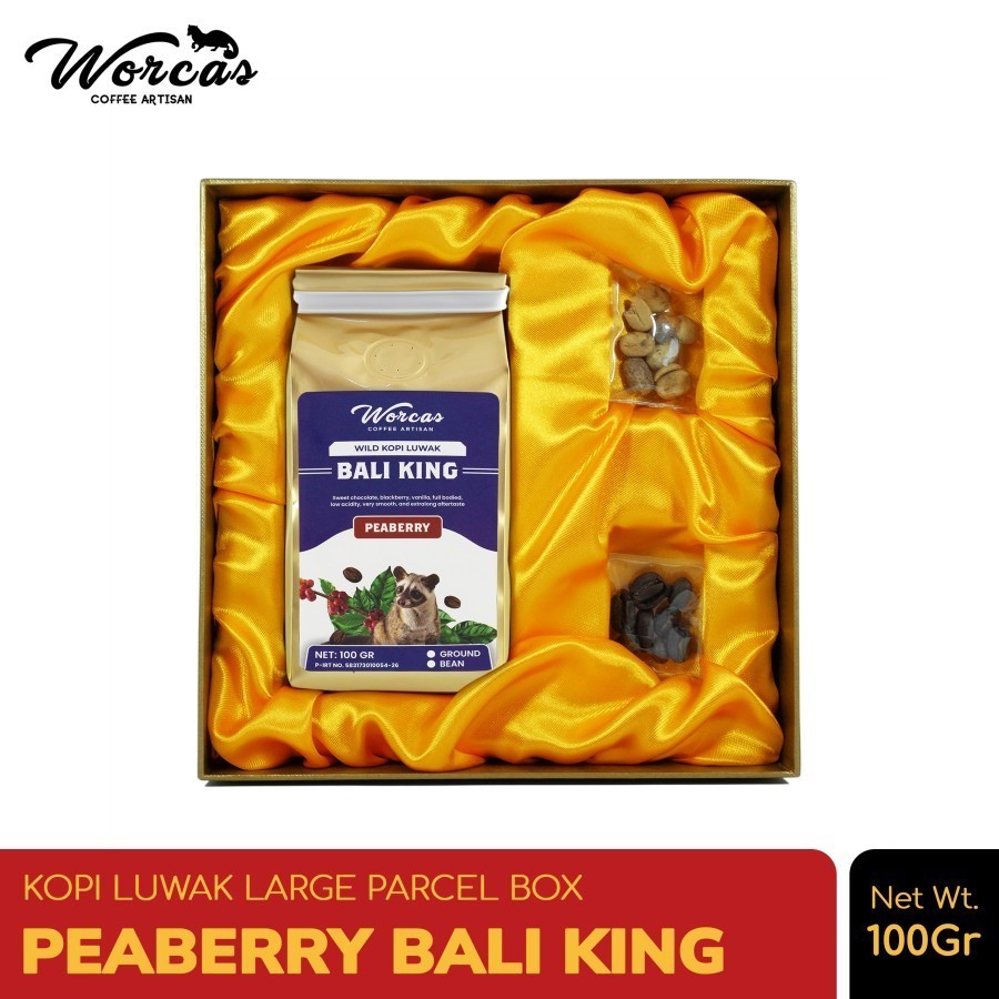 

WORCAS Kopi Luwak Liar Peaberry Bali King 100gr - Large Gift Box