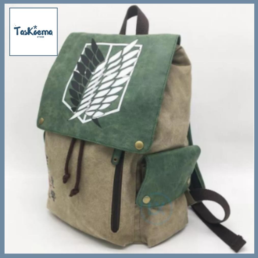 Tu26 [Bisa Cod] Tas Sekolah Attack On Titan Ransel Bagpack Korea Tas Pria Kapasitas Besar Tas Anime 