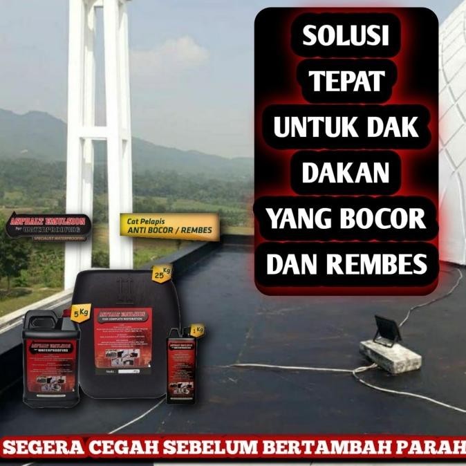Tersedia Aspal cair Anti Bocor, Cairan Anti Bocor Asphalt Emulsion 1 Kg - 25 Kg