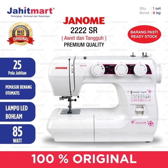 Mesin Jahit Janome 2222 Multifungsi (Portable)