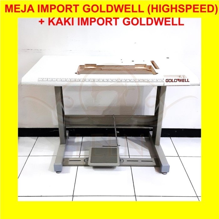 Set Meja Import & Kaki Impor Trap Goldwell Mesin Jahit High Speed Leen
