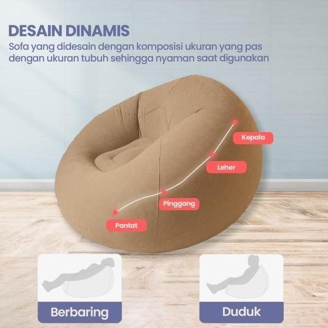Sofa Kursi Angin Santai Bean Bag Tiup Bulat Tunggal CM