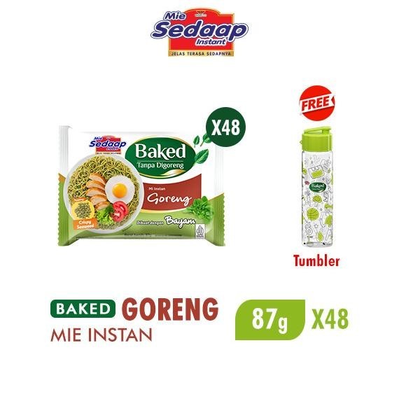 

Sedaap Baked Mie Instan Goreng 87 gr x 48 pcs Free Tumbler