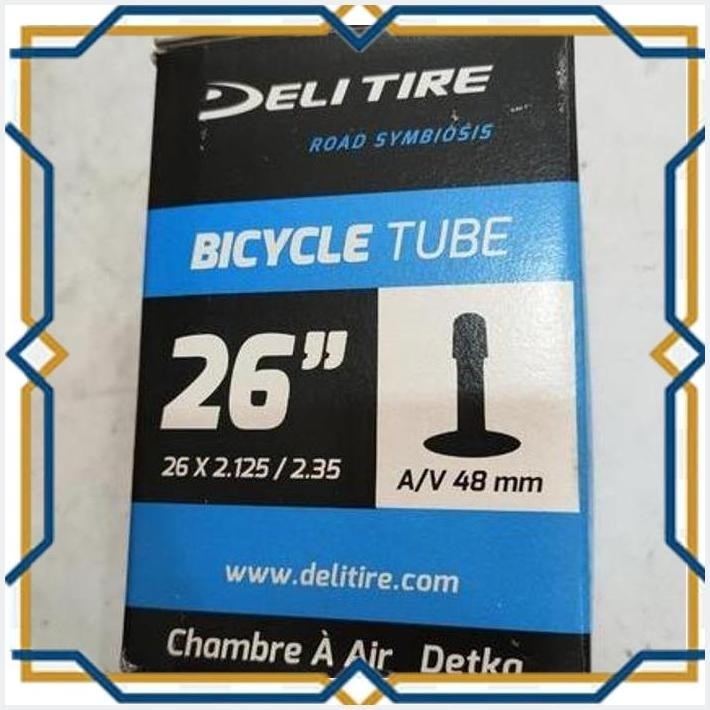 [AND] BAN DALAM SEPEDA MTB DELI SWALLOW 26 X 2125 220 225 230 235 26X235 48MM 48 MM COP PANJANG NOT 