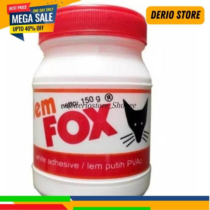 

LEM FOX PUTIH PVAC 150 GR GRAM UNTUK TEMBOK KERTAS KAYU KARET 150GR TERDEPAN