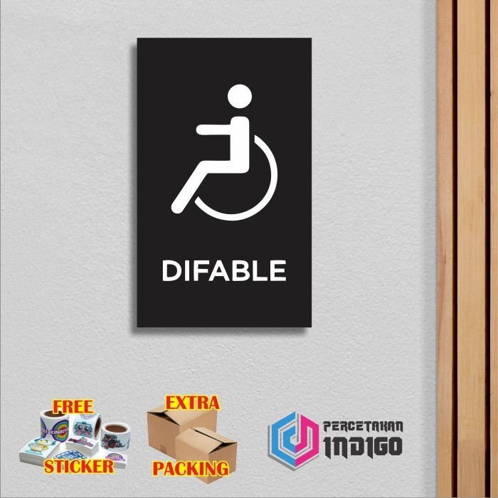 

Murah Papan tanda sign board akrilik 15cmx25cm Difable Elegan