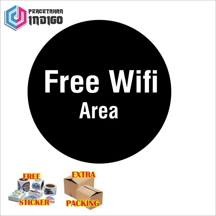 

Promo papan tanda sign board bulat free wifi area Keren