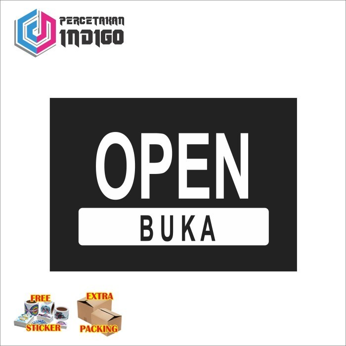 

Promo sign papan akrilik acrylic open buka Keren