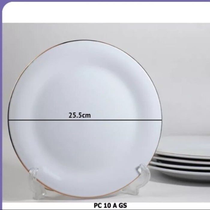 Ede Piring Makan Ceper Keramik Kfc Lis Mas Pc10A-Gs (6Pcs) Indo Keramik