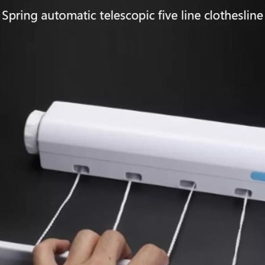 Tali Jemur Jemuran Gantungan Cucian Baju Pakaian 5 Tali Tarik Otomatis