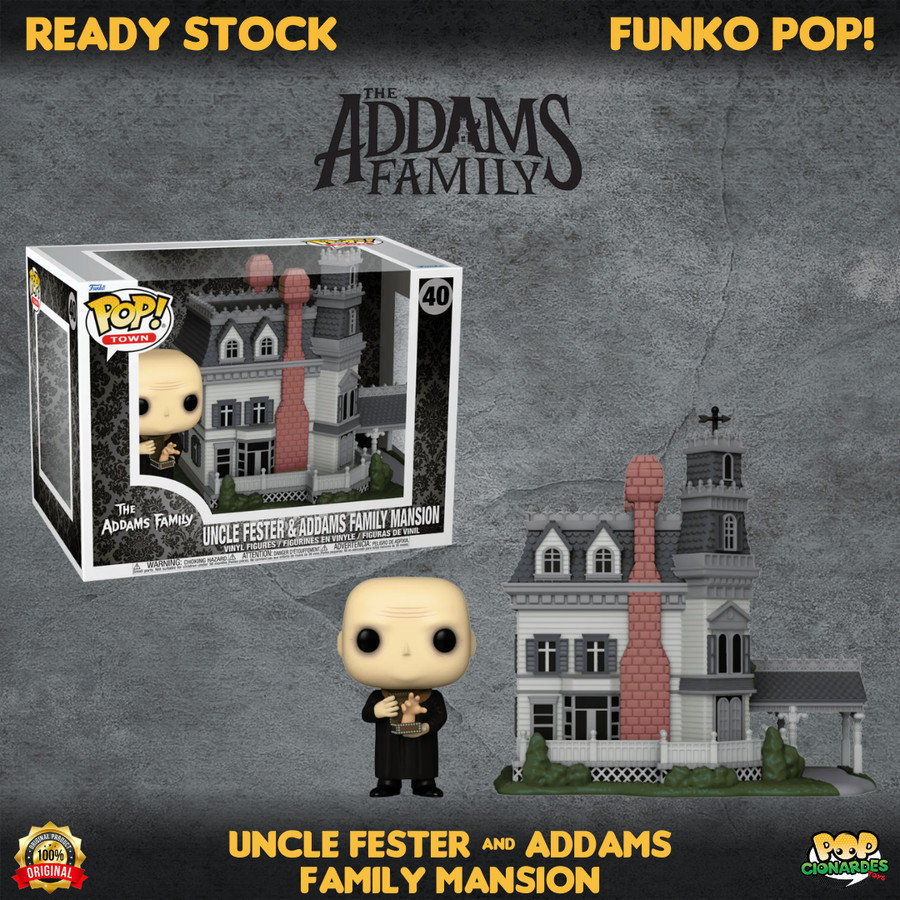 Funko POP Television - The Addams Family (1964) - Uncle Fester & Addams Family Mansion Town #40