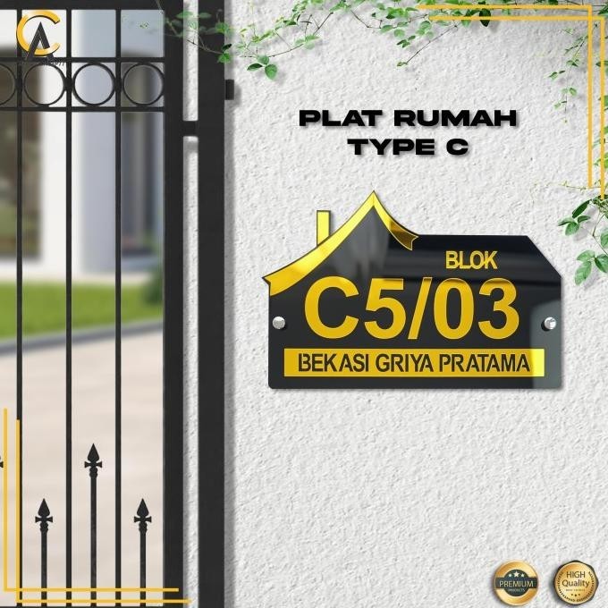 Plat No Rumah Akrilik/No Rumah Minimalis/No Rumah Akrilik
