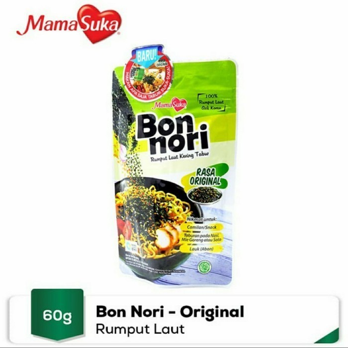 

Mama Suka Bon Nori Rumput Laut Original / Pedas 60gr Pouch Ziplock A9