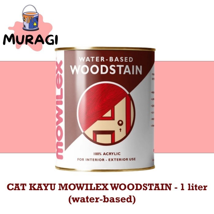 Cat Kayu Woodstain Mowilex - 1 Liter, Ready Stok Semua Warna