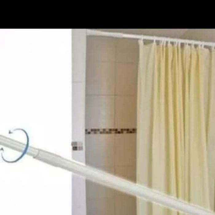 Tiang Shower Curtain Lurus Pvc Putih