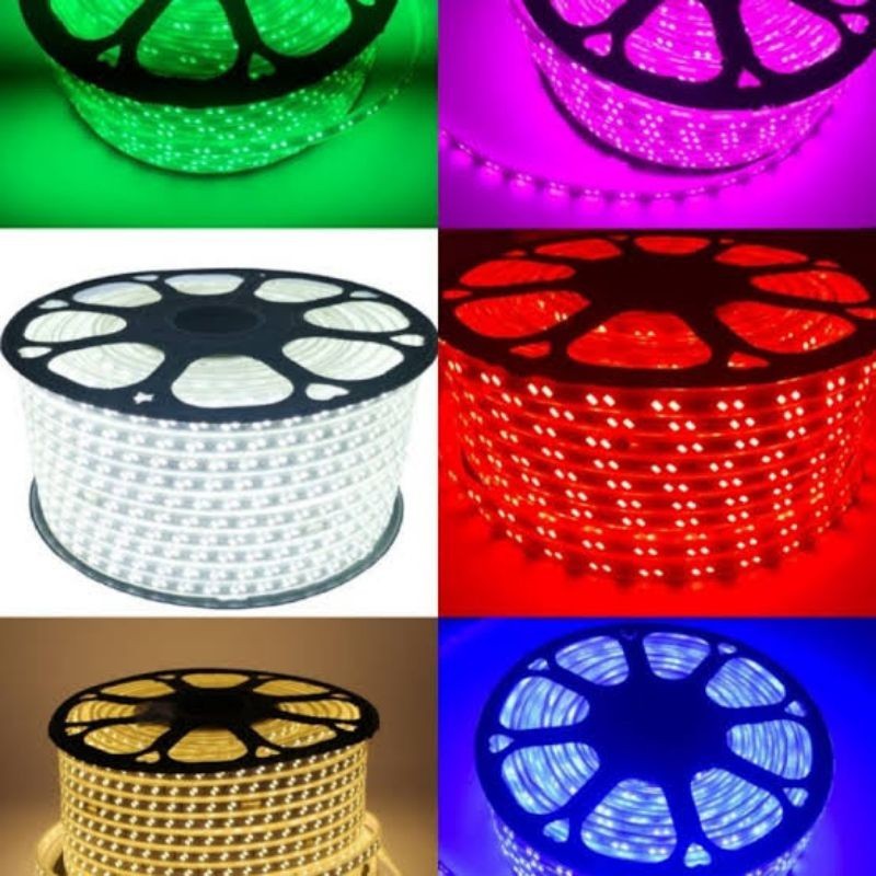 Lampu LED Strip Selang 5050 220V Meteran 1M Outdoor dan Indoor Lampu Plafon Lampu Hias Rumah
