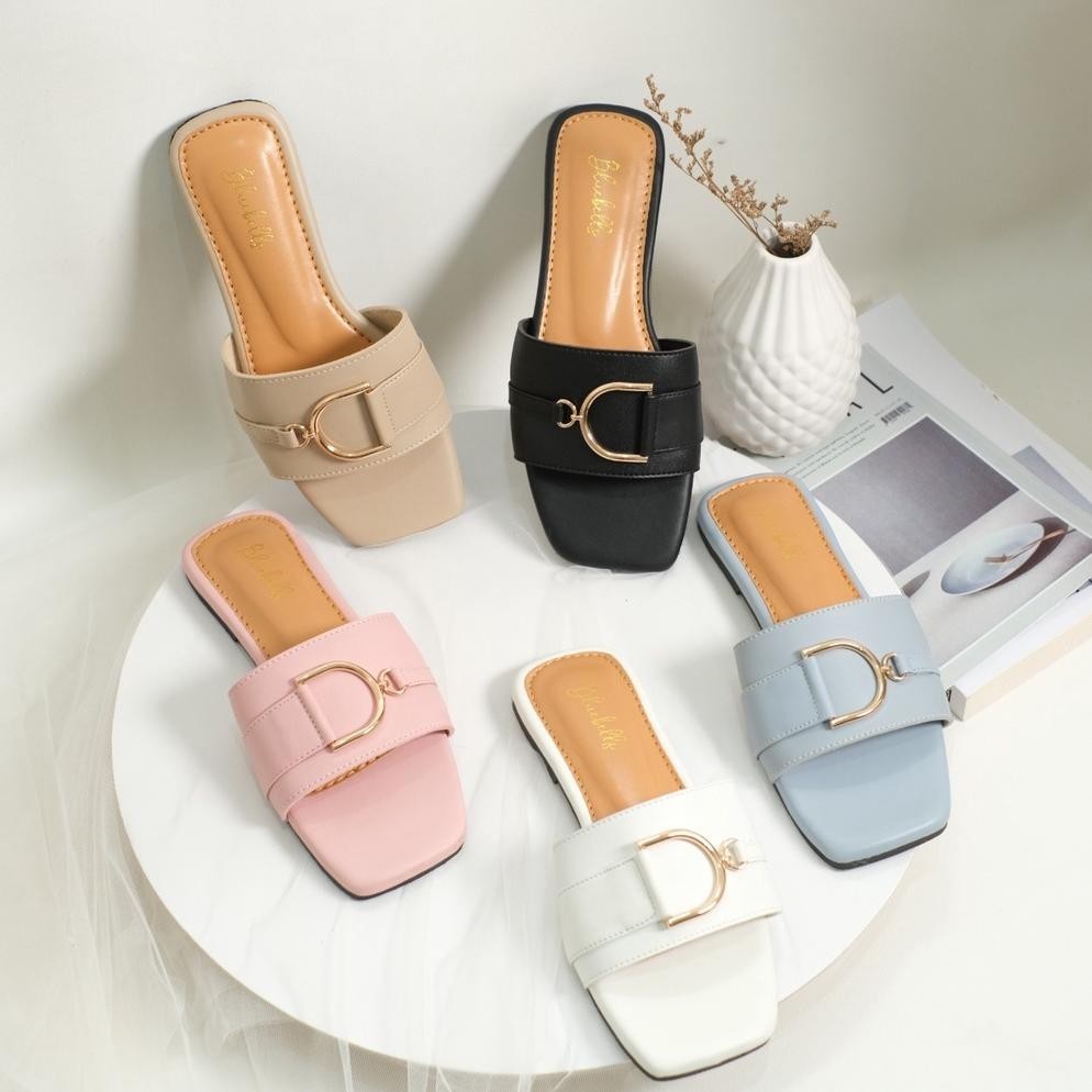 Sandal Flat Wanita Bluebells Pamela Sendal Aksesoris Elegan Tersedia Size 3644 Sandal Wanita Kekinia