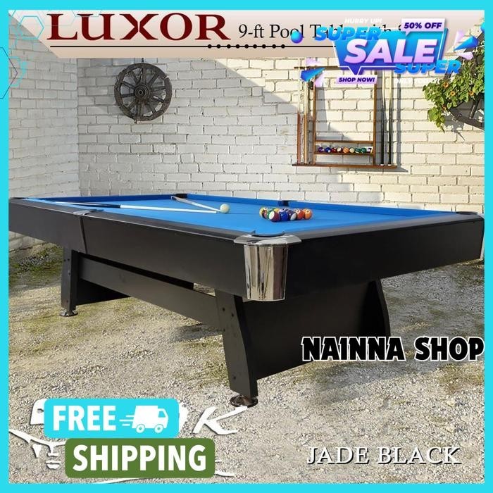 LUXOR BLACK 9 FT POOL TABLE | BATU SLATE MEJA BILLIARD BILIAR 9FT HITAM PALING MURAH