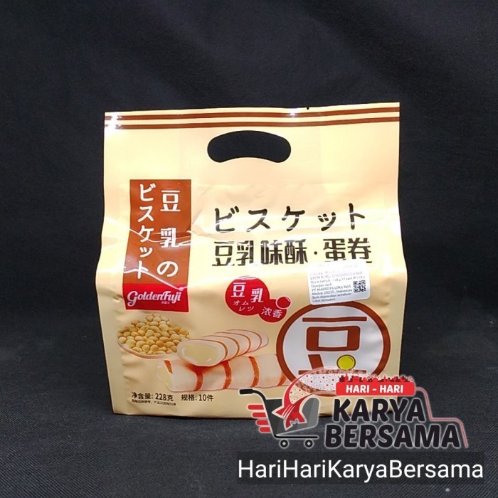 

PRODUK TERBATAS MAKANAN RINGAN GOLDEN FUJI EGG ROLL SOYBEAN MILK FLAVOR 228GR